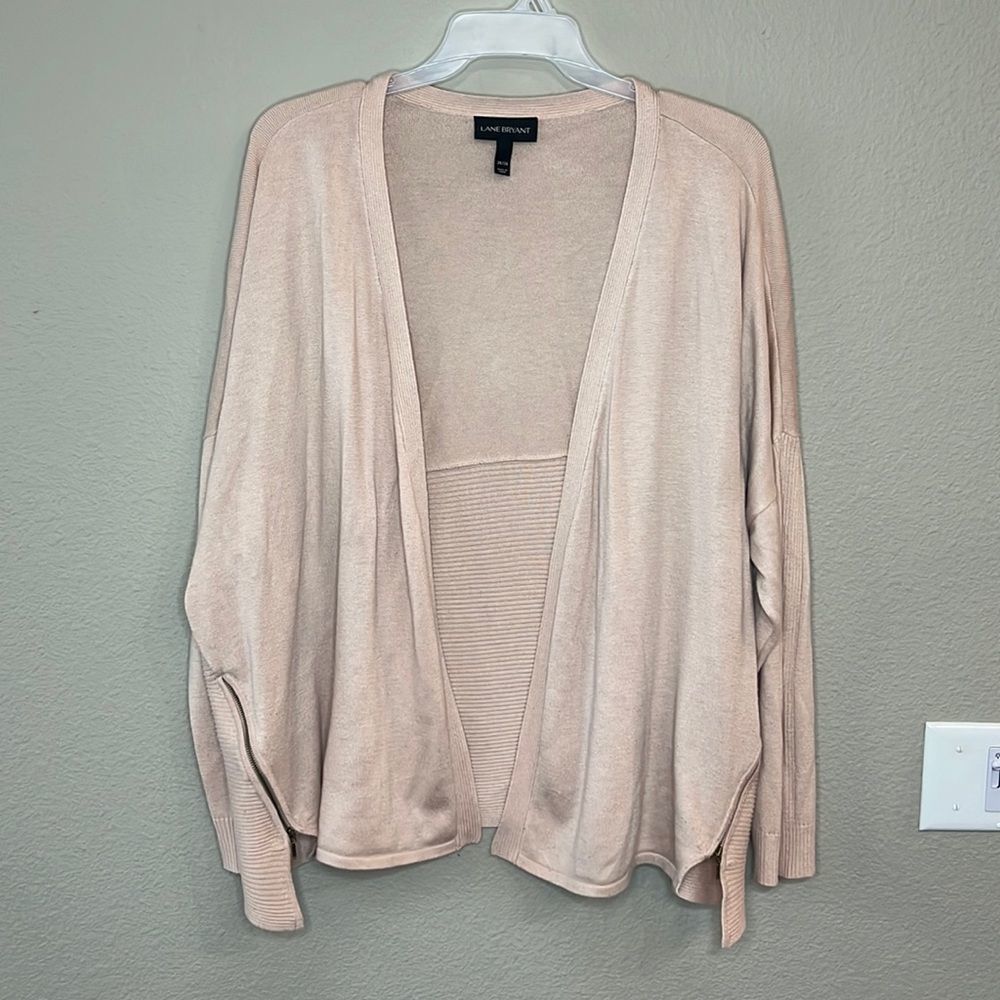 Lane Bryant Ribbed Accented Cardigan With Zipper Sides Size 26/28